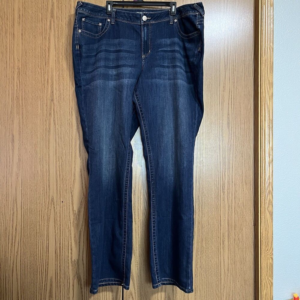 NWT Maurices Slim Boot Denim Flex Mid Rise Women’s 24w Extra Long Jeans